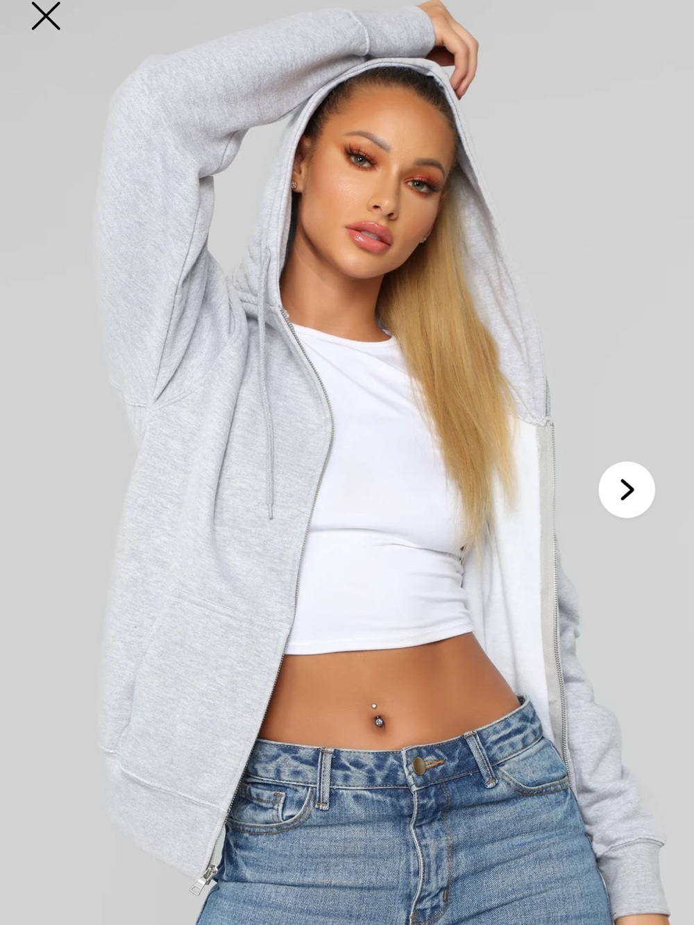 Light Gray Zip-Up Hoodie